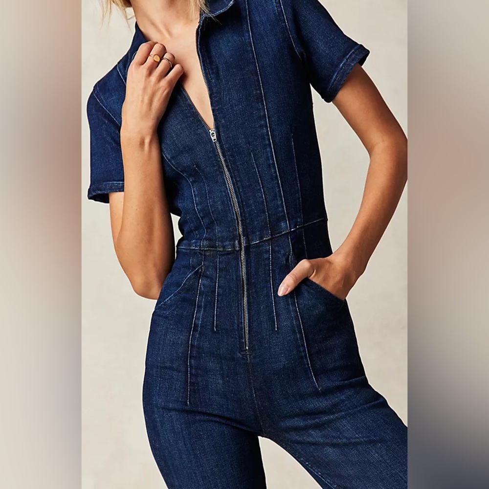 We the Free CRVY Jayde Flare Jumpsuit Night Sky